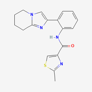 molecular formula C18H18N4OS B2586487 2-methyl-N-(2-(5,6,7,8-tetrahydroimidazo[1,2-a]pyridin-2-yl)phenyl)thiazole-4-carboxamide CAS No. 2034390-41-3