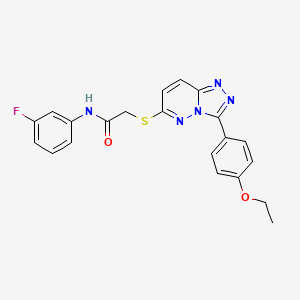 molecular formula C21H18FN5O2S B2586488 2-((3-(4-乙氧苯基)-[1,2,4]三唑并[4,3-b]哒嗪-6-基)硫代)-N-(3-氟苯基)乙酰胺 CAS No. 852436-67-0