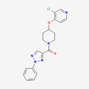 molecular formula C19H18ClN5O2 B2586491 (4-((3-氯吡啶-4-基)氧基)哌啶-1-基)(2-苯基-2H-1,2,3-三唑-4-基)甲苯酮 CAS No. 2034577-90-5