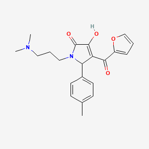 molecular formula C21H24N2O4 B2586492 1-(3-(dimethylamino)propyl)-4-(furan-2-carbonyl)-3-hydroxy-5-(p-tolyl)-1H-pyrrol-2(5H)-one CAS No. 378764-31-9