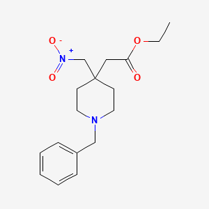 molecular formula C17H24N2O4 B2586496 (1-Benzyl-4-nitromethyl-piperidin-4-yl)-acetic acid ethyl ester CAS No. 154495-66-6