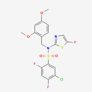 molecular formula C18H14ClF3N2O4S2 B2586500 5-氯-N-(2,4-二甲氧基苄基)-2,4-二氟-N-(5-氟噻唑-2-基)苯磺酰胺 CAS No. 1788874-30-5