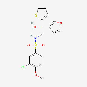 molecular formula C17H16ClNO5S2 B2586506 3-氯-N-(2-(呋喃-3-基)-2-羟基-2-(噻吩-2-基)乙基)-4-甲氧基苯磺酰胺 CAS No. 2034264-98-5