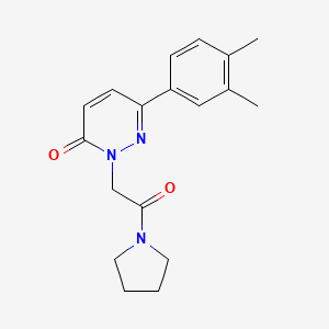 molecular formula C18H21N3O2 B2586511 6-(3,4-二甲苯基)-2-(2-氧代-2-吡咯烷-1-基乙基)吡啶并氮杂卓-3-酮 CAS No. 899990-89-7