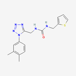 molecular formula C16H18N6OS B2586514 1-((1-(3,4-二甲苯基)-1H-四唑-5-基)甲基)-3-(噻吩-2-基甲基)脲 CAS No. 941964-60-9