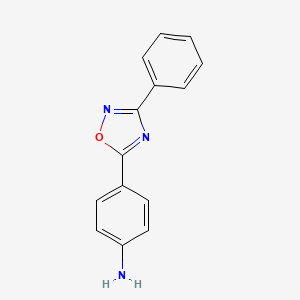 molecular formula C14H11N3O B2586518 4-(3-苯基-1,2,4-恶二唑-5-基)苯胺 CAS No. 54494-12-1