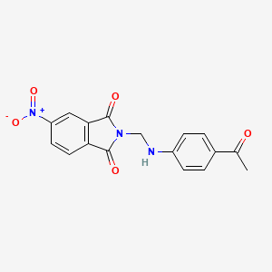 molecular formula C17H13N3O5 B2586523 2-{[(4-acetylphenyl)amino]methyl}-5-nitro-1H-isoindole-1,3(2H)-dione CAS No. 301207-13-6