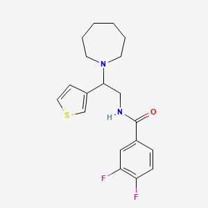 molecular formula C19H22F2N2OS B2586525 N-(2-(氮杂环丁烷-1-基)-2-(噻吩-3-基)乙基)-3,4-二氟苯甲酰胺 CAS No. 955229-44-4