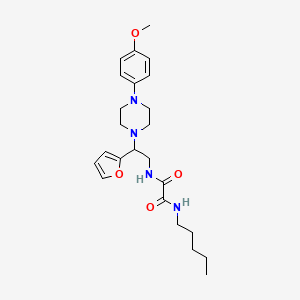 molecular formula C24H34N4O4 B2586526 N1-(2-(呋喃-2-基)-2-(4-(4-甲氧基苯基)哌嗪-1-基)乙基)-N2-戊氧草酰胺 CAS No. 877633-68-6