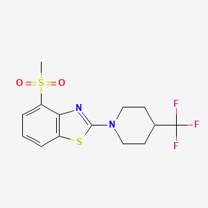 molecular formula C14H15F3N2O2S2 B2586528 4-Methylsulfonyl-2-[4-(trifluoromethyl)piperidin-1-yl]-1,3-benzothiazole CAS No. 2415501-99-2