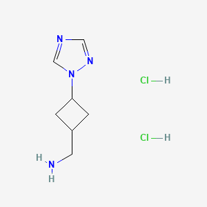 molecular formula C7H14Cl2N4 B2586530 [3-(1,2,4-三唑-1-基)环丁基]甲胺；二盐酸盐 CAS No. 2377035-63-5