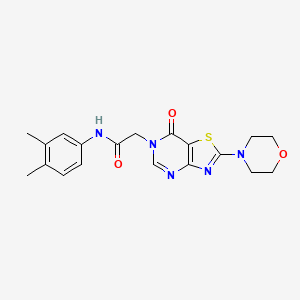 molecular formula C19H21N5O3S B2586537 N-(3,4-dimethylphenyl)-2-(2-morpholino-7-oxothiazolo[4,5-d]pyrimidin-6(7H)-yl)acetamide CAS No. 1223924-98-8