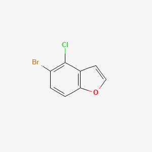 molecular formula C8H4BrClO B2586548 5-溴-4-氯-1-苯并呋喃 CAS No. 1427324-99-9