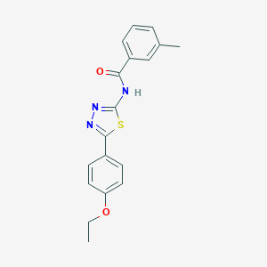 molecular formula C18H17N3O2S B258656 N-[5-(4-ethoxyphenyl)-1,3,4-thiadiazol-2-yl]-3-methylbenzamide 