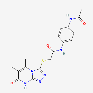 molecular formula C17H18N6O3S B2586562 N-(4-acetamidophenyl)-2-((5,6-dimethyl-7-oxo-7,8-dihydro-[1,2,4]triazolo[4,3-a]pyrimidin-3-yl)thio)acetamide CAS No. 891131-02-5