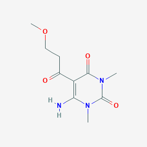 molecular formula C10H15N3O4 B2586563 6-氨基-5-(3-甲氧基丙酰基)-1,3-二甲基嘧啶-2,4(1H,3H)-二酮 CAS No. 1105195-90-1