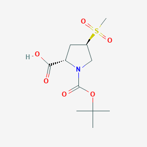molecular formula C11H19NO6S B2586570 (4R)-1-Boc-4-(methylsulfonyl)-L-脯氨酸 CAS No. 1252640-76-8