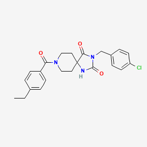 B2586572 3-(4-Chlorobenzyl)-8-(4-ethylbenzoyl)-1,3,8-triazaspiro[4.5]decane-2,4-dione CAS No. 1021101-07-4