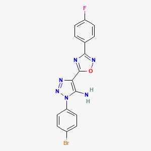 molecular formula C16H10BrFN6O B2586576 1-(4-溴苯基)-4-(3-(4-氟苯基)-1,2,4-噁二唑-5-基)-1H-1,2,3-三唑-5-胺 CAS No. 899950-08-4