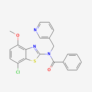 B2586585 N-(7-chloro-4-methoxybenzo[d]thiazol-2-yl)-N-(pyridin-3-ylmethyl)benzamide CAS No. 886964-86-9