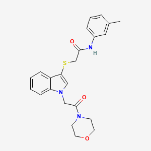 B2586588 2-((1-(2-morpholino-2-oxoethyl)-1H-indol-3-yl)thio)-N-(m-tolyl)acetamide CAS No. 878054-37-6