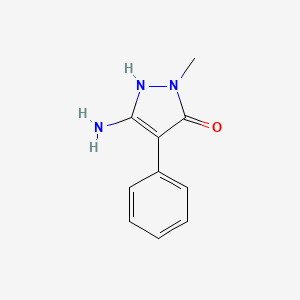 molecular formula C10H11N3O B2586604 5-氨基-2-甲基-4-苯基-2,3-二氢-1H-吡唑-3-酮 CAS No. 2092565-67-6