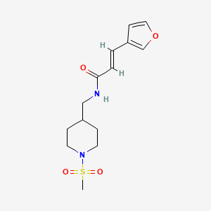 molecular formula C14H20N2O4S B2586609 (E)-3-(furan-3-yl)-N-((1-(methylsulfonyl)piperidin-4-yl)methyl)acrylamide CAS No. 1798402-09-1