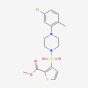 molecular formula C17H19ClN2O4S2 B2586616 3-{[4-(5-氯-2-甲基苯基)哌嗪-1-基]磺酰基}噻吩-2-羧酸甲酯 CAS No. 895263-11-3