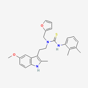 molecular formula C26H29N3O2S B2586627 3-(2,3-dimethylphenyl)-1-(furan-2-ylmethyl)-1-(2-(5-methoxy-2-methyl-1H-indol-3-yl)ethyl)thiourea CAS No. 851937-26-3