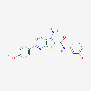 molecular formula C21H16FN3O2S B258663 3-amino-N-(3-fluorophenyl)-6-(4-methoxyphenyl)thieno[2,3-b]pyridine-2-carboxamide 