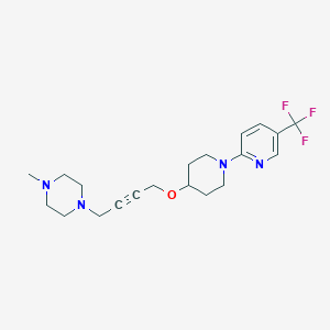 molecular formula C20H27F3N4O B2586632 1-Methyl-4-[4-({1-[5-(trifluoromethyl)pyridin-2-yl]piperidin-4-yl}oxy)but-2-yn-1-yl]piperazine CAS No. 2415471-03-1