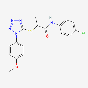 molecular formula C17H16ClN5O2S B2586636 N-(4-chlorophenyl)-2-{[1-(4-methoxyphenyl)-1H-tetrazol-5-yl]sulfanyl}propanamide CAS No. 887348-24-5