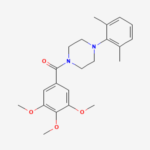 molecular formula C22H28N2O4 B2586641 (4-(2,6-Dimethylphenyl)piperazin-1-yl)(3,4,5-trimethoxyphenyl)methanone CAS No. 915933-70-9