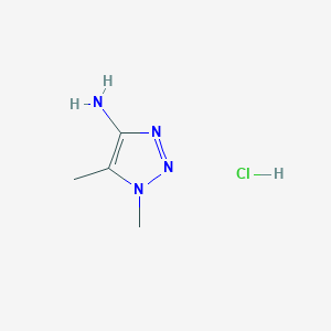 molecular formula C4H9ClN4 B2586645 二甲基-1H-1,2,3-三唑-4-胺盐酸盐 CAS No. 1909308-42-4