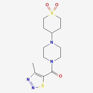B2586652 (4-(1,1-dioxidotetrahydro-2H-thiopyran-4-yl)piperazin-1-yl)(4-methyl-1,2,3-thiadiazol-5-yl)methanone CAS No. 1903304-15-3