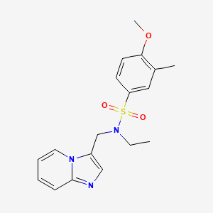 molecular formula C18H21N3O3S B2586655 N-乙基-N-(咪唑并[1,2-a]吡啶-3-基甲基)-4-甲氧基-3-甲基苯磺酰胺 CAS No. 1448047-12-8