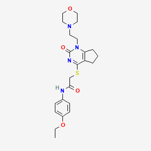 molecular formula C23H30N4O4S B2586662 N-(4-乙氧基苯基)-2-((1-(2-吗啉乙基)-2-氧代-2,5,6,7-四氢-1H-环戊并[d]嘧啶-4-基)硫代)乙酰胺 CAS No. 898444-51-4