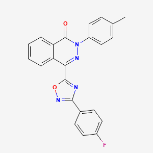 molecular formula C23H15FN4O2 B2586693 4-[3-(4-fluorophenyl)-1,2,4-oxadiazol-5-yl]-2-(4-methylphenyl)phthalazin-1(2H)-one CAS No. 1291856-47-7