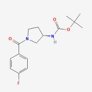 molecular formula C16H21FN2O3 B2586700 (S)-叔丁基 1-(4-氟苯甲酰)吡咯烷-3-基氨基甲酸酯 CAS No. 1286208-05-6