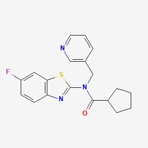 molecular formula C19H18FN3OS B2586706 N-(6-氟苯并[d]噻唑-2-基)-N-(吡啶-3-基甲基)环戊烷甲酰胺 CAS No. 1172267-16-1