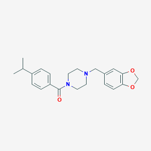 molecular formula C22H26N2O3 B258671 1-(1,3-Benzodioxol-5-ylmethyl)-4-(4-isopropylbenzoyl)piperazine 