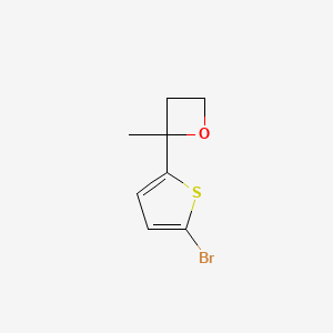 molecular formula C8H9BrOS B2586710 2-(5-Bromothiophen-2-yl)-2-methyloxetane CAS No. 1783427-68-8