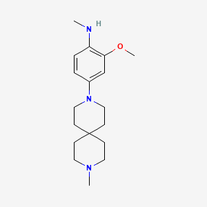 molecular formula C18H29N3O B2586712 2-methoxy-N-methyl-4-{9-methyl-3,9-diazaspiro[5.5]undecan-3-yl}aniline CAS No. 2055840-56-5