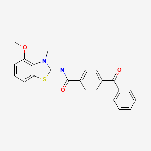 molecular formula C23H18N2O3S B2586714 (E)-4-benzoyl-N-(4-methoxy-3-methylbenzo[d]thiazol-2(3H)-ylidene)benzamide CAS No. 441291-28-7