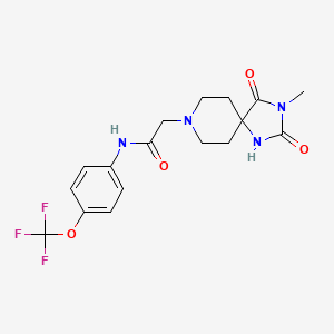molecular formula C17H19F3N4O4 B2586718 2-(3-methyl-2,4-dioxo-1,3,8-triazaspiro[4.5]decan-8-yl)-N-(4-(trifluoromethoxy)phenyl)acetamide CAS No. 923233-66-3
