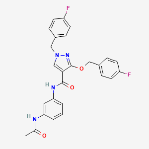 molecular formula C26H22F2N4O3 B2586720 N-(3-acetamidophenyl)-1-(4-fluorobenzyl)-3-((4-fluorobenzyl)oxy)-1H-pyrazole-4-carboxamide CAS No. 1014069-23-8