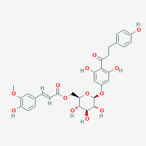 B2586730 [(2R,3S,4S,5R,6S)-6-[3,5-Dihydroxy-4-[3-(4-hydroxyphenyl)propanoyl]phenoxy]-3,4,5-trihydroxyoxan-2-yl]methyl (E)-3-(4-hydroxy-3-methoxyphenyl)prop-2-enoate CAS No. 2058292-99-0