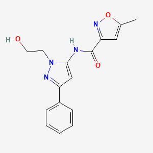 B2586735 N-(1-(2-hydroxyethyl)-3-phenyl-1H-pyrazol-5-yl)-5-methylisoxazole-3-carboxamide CAS No. 1226433-72-2