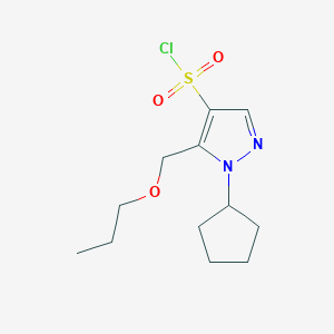 B2586738 1-cyclopentyl-5-(propoxymethyl)-1H-pyrazole-4-sulfonyl chloride CAS No. 1856019-80-1