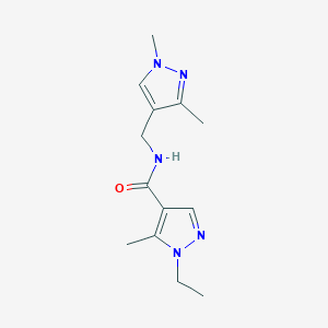 molecular formula C13H19N5O B258674 N-[(1,3-dimethylpyrazol-4-yl)methyl]-1-ethyl-5-methylpyrazole-4-carboxamide 